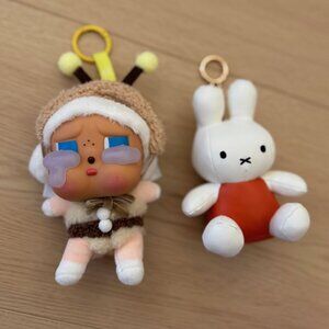 Korean Popular Plush Keychain Set – Crybaby (POP MART) + Miffy